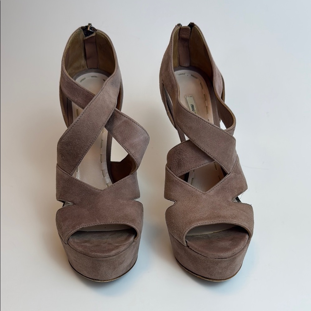Miu Miu Suede‎ Dusty Pink High Heel Size 37.5